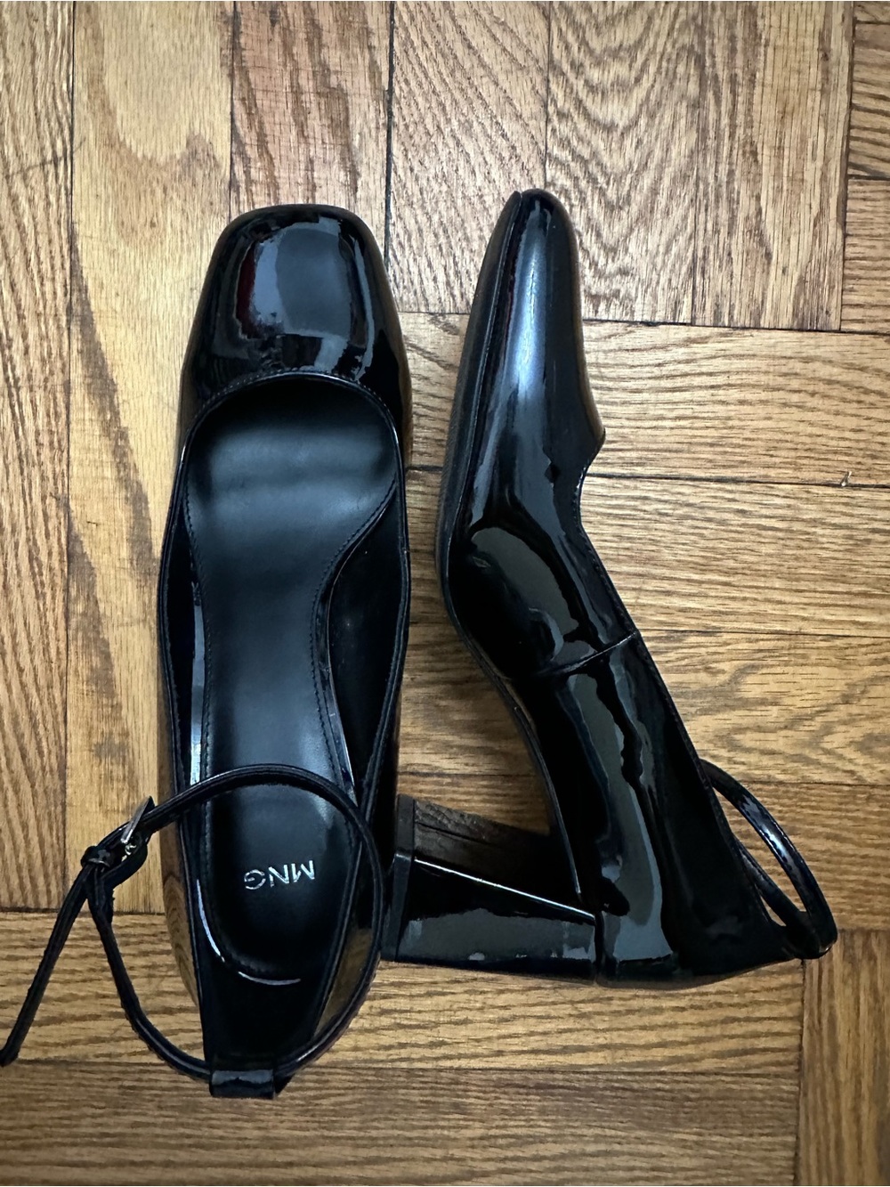 Mango Patent Leather High-Heeled Shoes With Ankle Straps - Picture 8 of 8